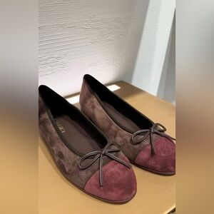 Chanel suede brown and burgandy flats